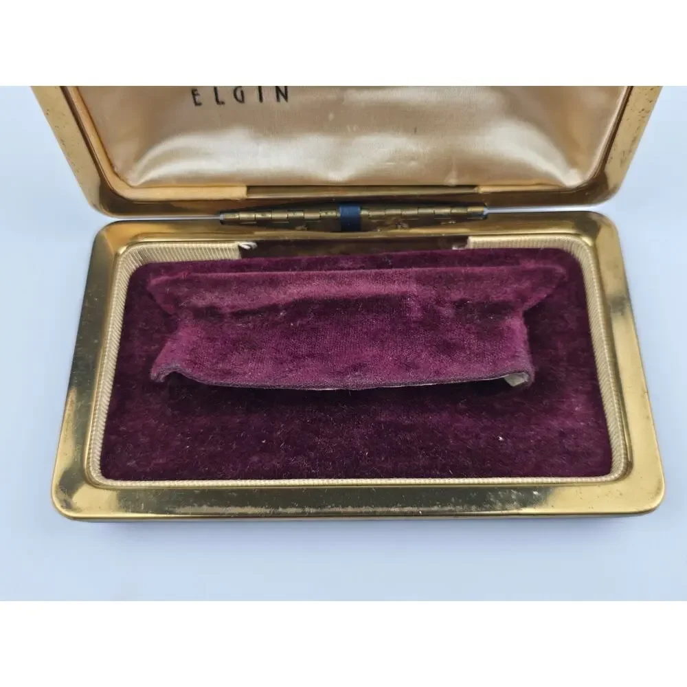 Vintage Elgin women's / ladies empty watch box Velvet liner built-in stand
